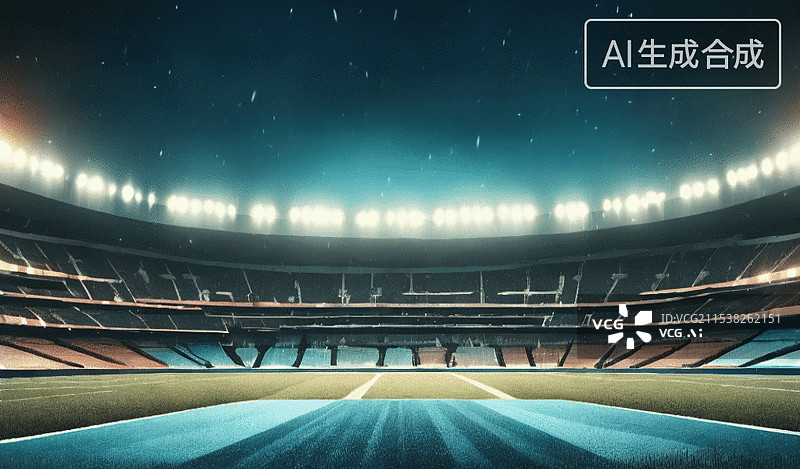 【AI数字艺术】夜晚的足球场图片素材