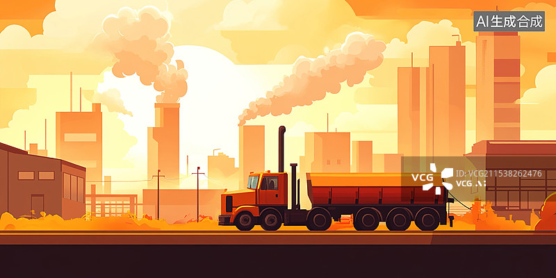 【AI数字艺术】聚焦氢能源的未来工业清洁能源解决方案的创新城市景观推广可持续技术和绿色倡议图片素材