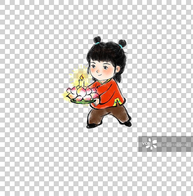 中国风年俗系列-正月初八顺星图片素材