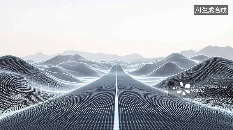 【AI数字艺术】未来可充电公路概念图片素材