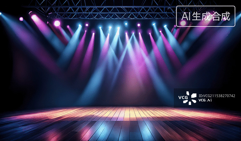 【AI数字艺术】舞台灯光图片素材