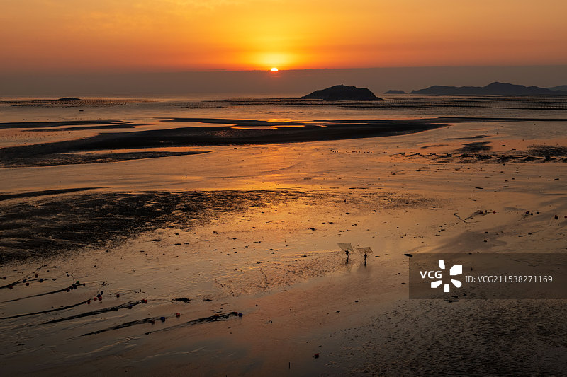 霞浦海滩日出图片素材