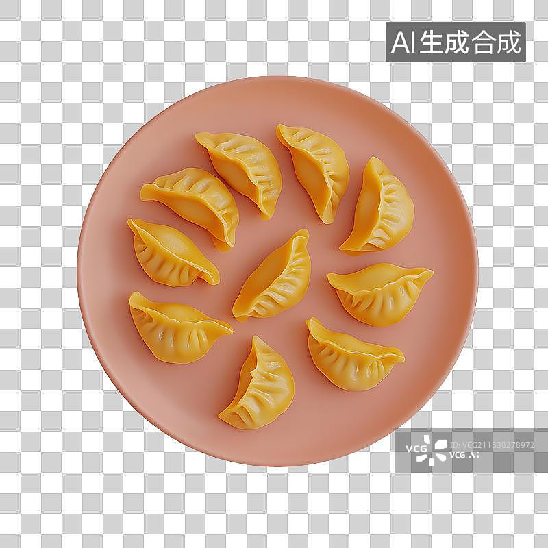 【AI数字艺术】AIGC：3D卡通 粗粮 玉米面 饺子图片素材