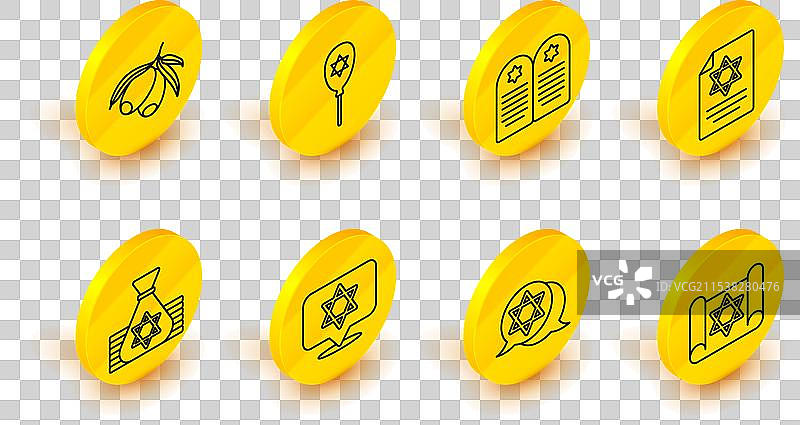 犹太教的金钱与大卫星的线条托拉卷轴图片素材