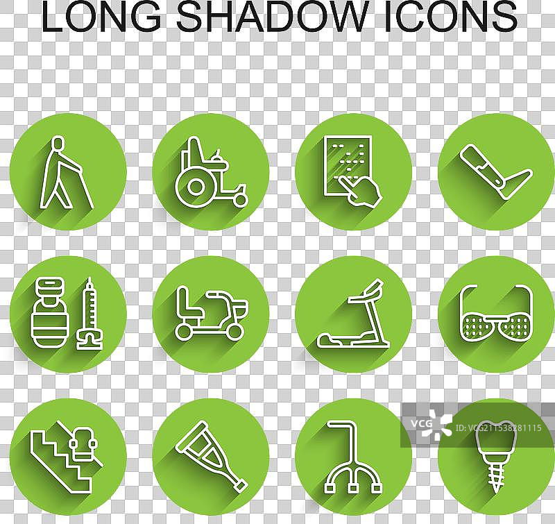 设置无障碍电梯的拐杖和盲杖图片素材