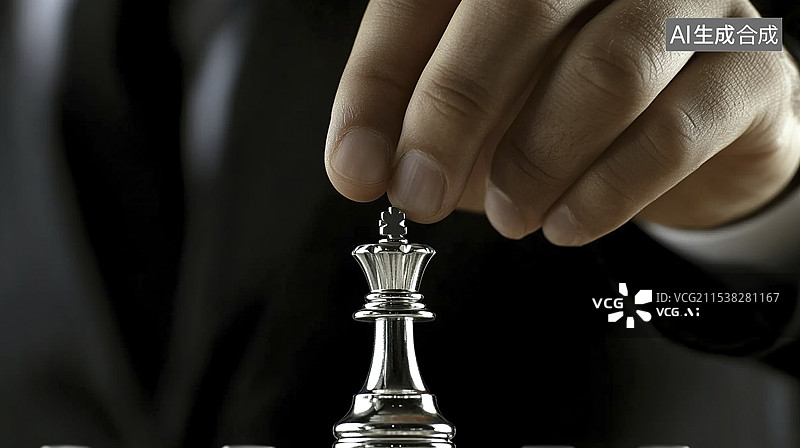 【AI数字艺术】一个男人拿着国际象棋进行下棋图片素材