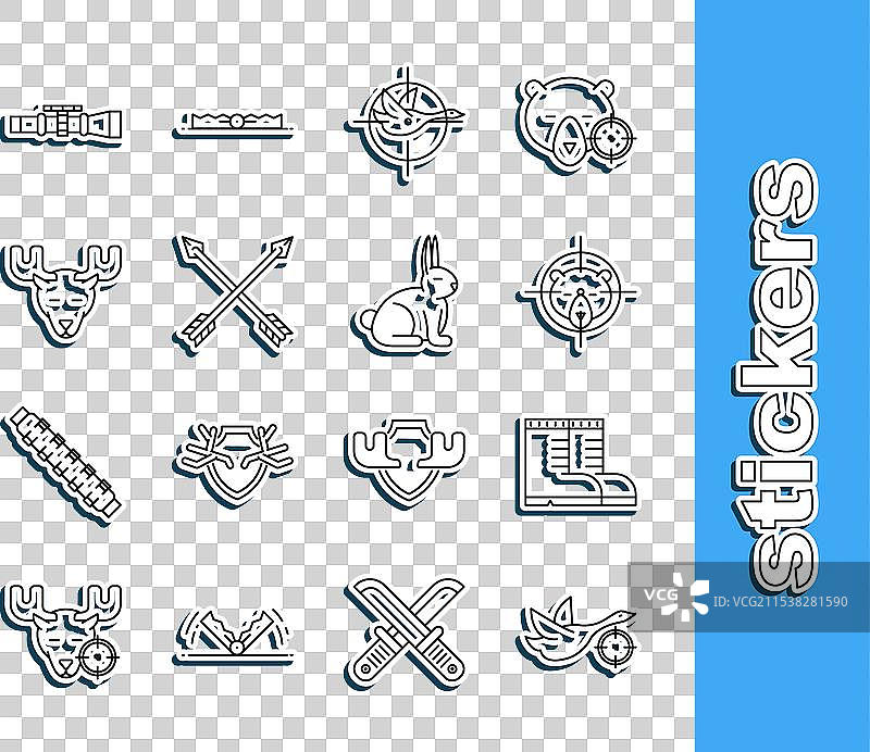 带有十字准星的猎人正在追踪鸭子。图片素材