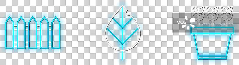 木栅栏旁的花盆植物排列整齐图片素材