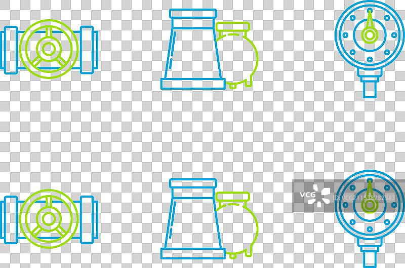 设置线性电机燃气表工业金属管道图片素材