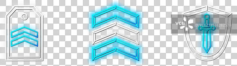 带有剑和人字形图案的中世纪盾牌图片素材