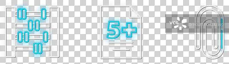 线条纸、回形针、算盘和测试或考试试卷图片素材