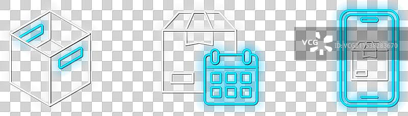 设置线下移动应用程序送货跟踪纸箱图片素材