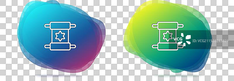 独立在白色背景上的线条托拉卷轴图标图片素材