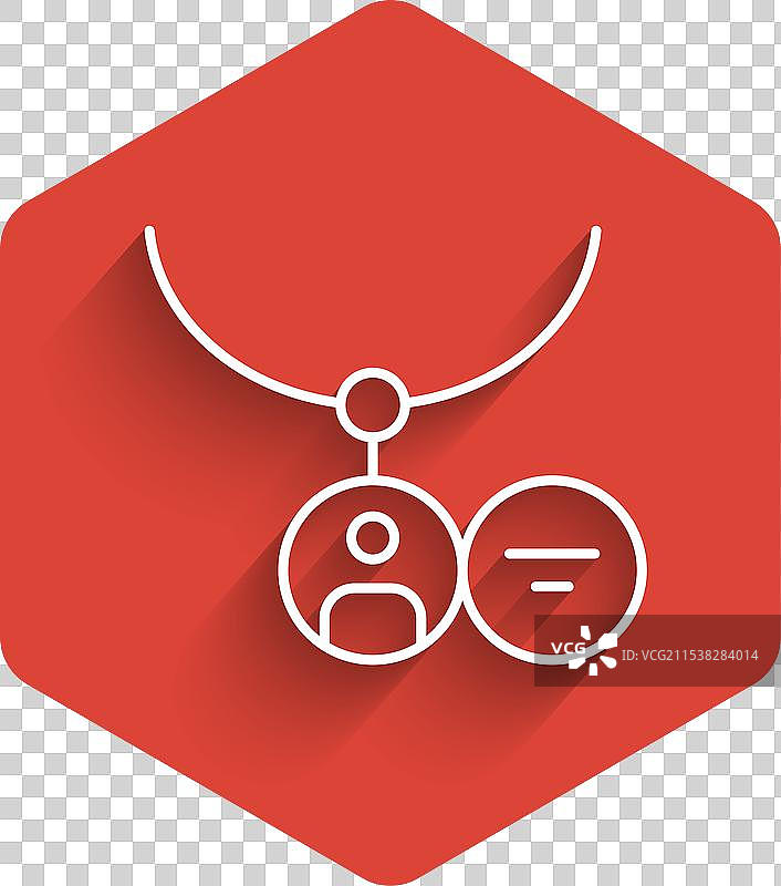 白色线条锁骨链图标，背景透明图片素材