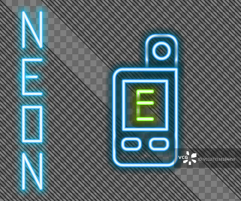 发光的霓虹线光度计图标，独立于背景图片素材