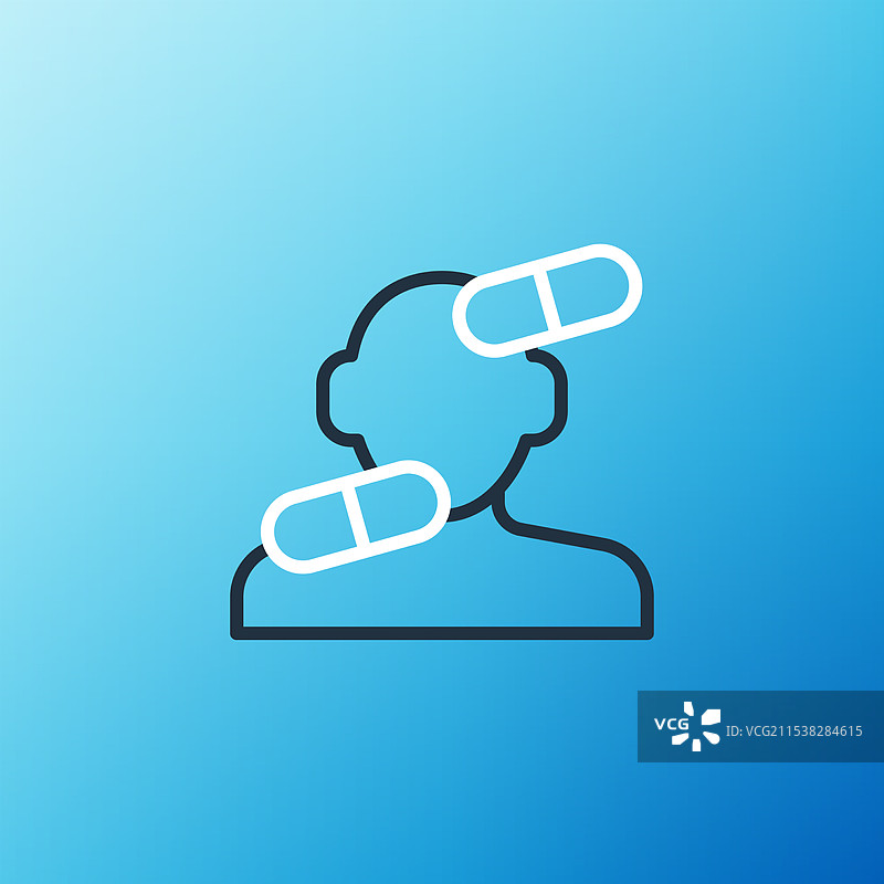 蓝色背景上的镇静药丸图标图片素材