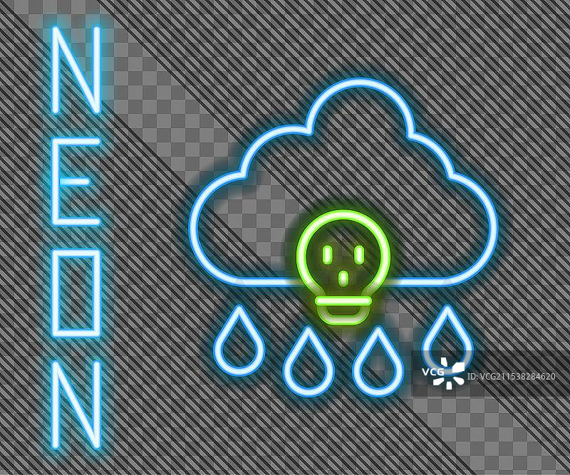 发光的霓虹线、酸雨和放射性云图片素材