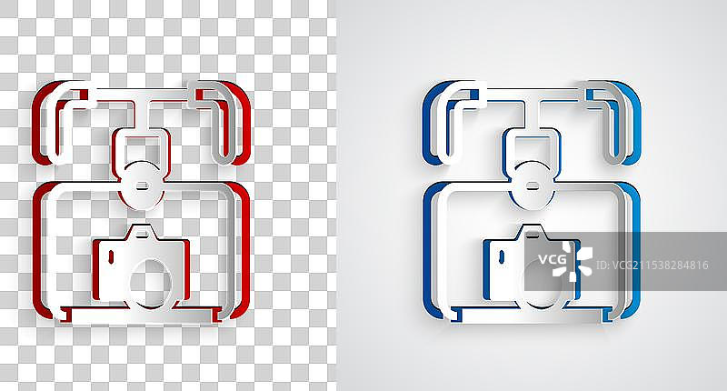 纸雕万向节稳定器与单反相机图标图片素材