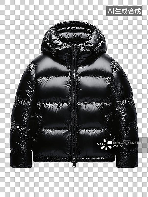 【AI数字艺术】冬季黑色羽绒服免抠元素图片素材