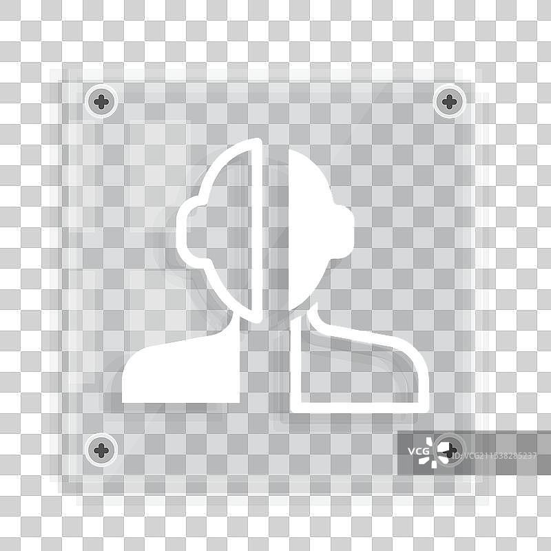 灰色背景上的白色双相情感障碍图标图片素材