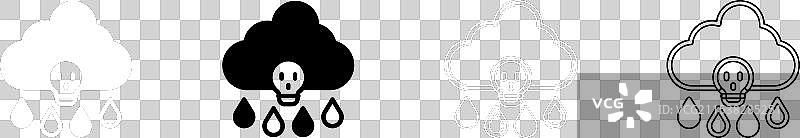 酸雨和放射性云图标隔离图片素材