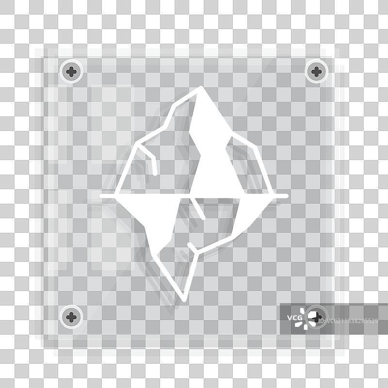 白色冰山图标，背景为灰色图片素材