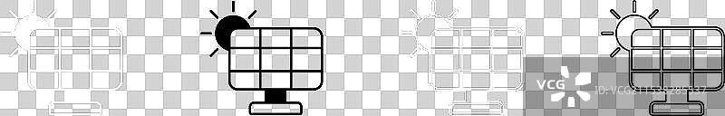 黑色背景上的太阳能电池板图标图片素材