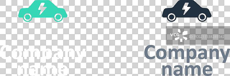 电动汽车和电缆插头的标志设计图片素材