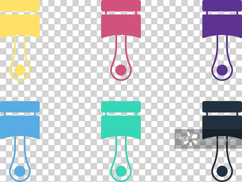 流行艺术风格的发动机活塞图标，背景为彩色图片素材