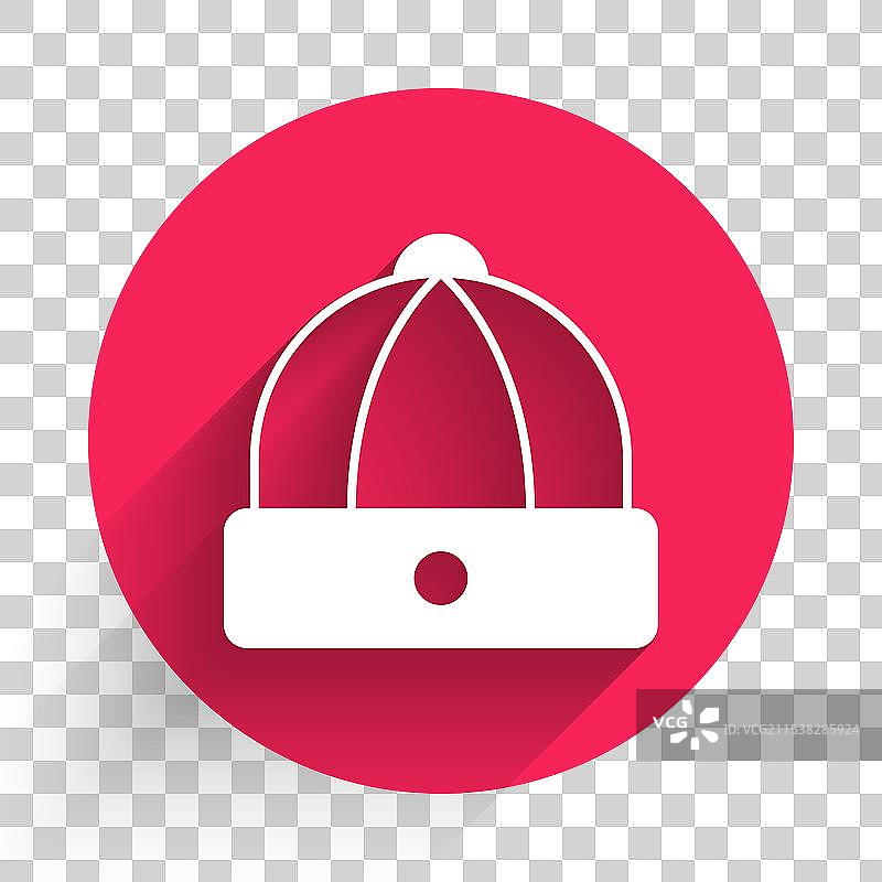 白色中国帽图标，带有长阴影图片素材