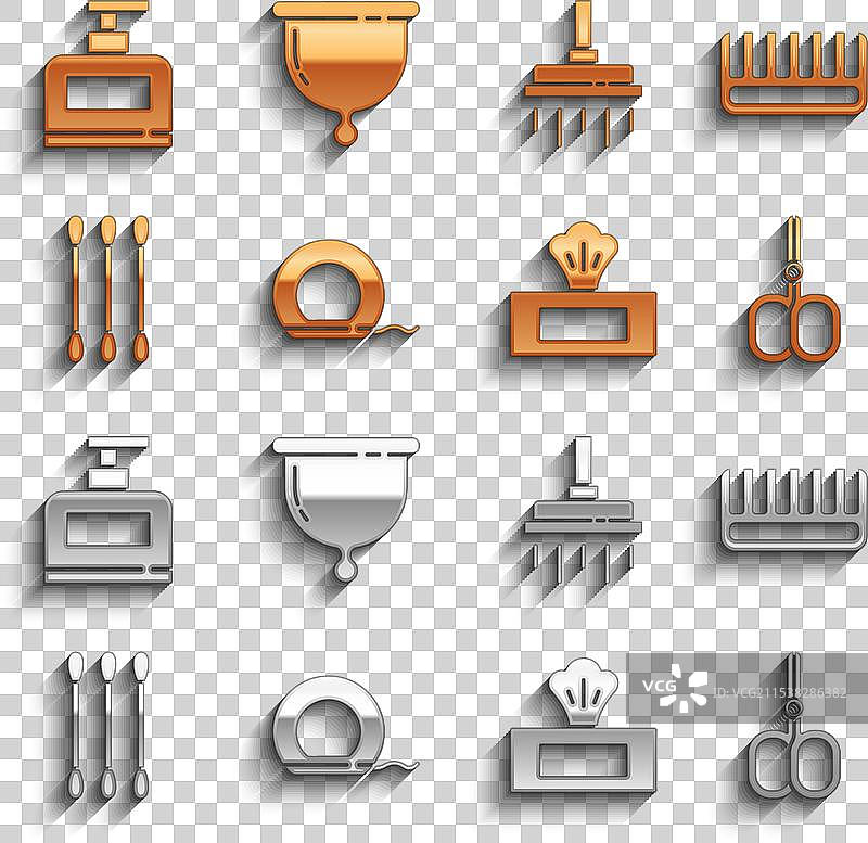 牙线、发刷、指甲剪、湿巾图片素材