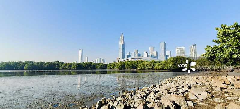 深圳湾公园城市风光图片素材