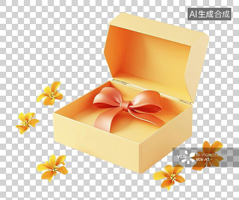 【AI数字艺术】卡通3D打开的礼物盒子惊喜礼盒图片素材