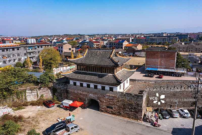 航拍湖南株洲茶陵县古城墙图片素材