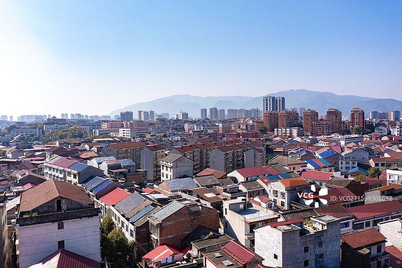 航拍湖南株洲茶陵县城市风光图片素材