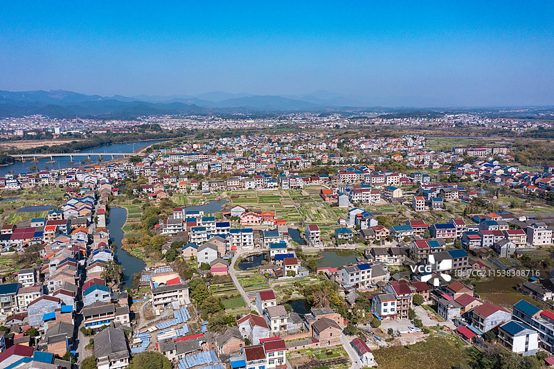 航拍湖南株洲茶陵县城市风光图片素材