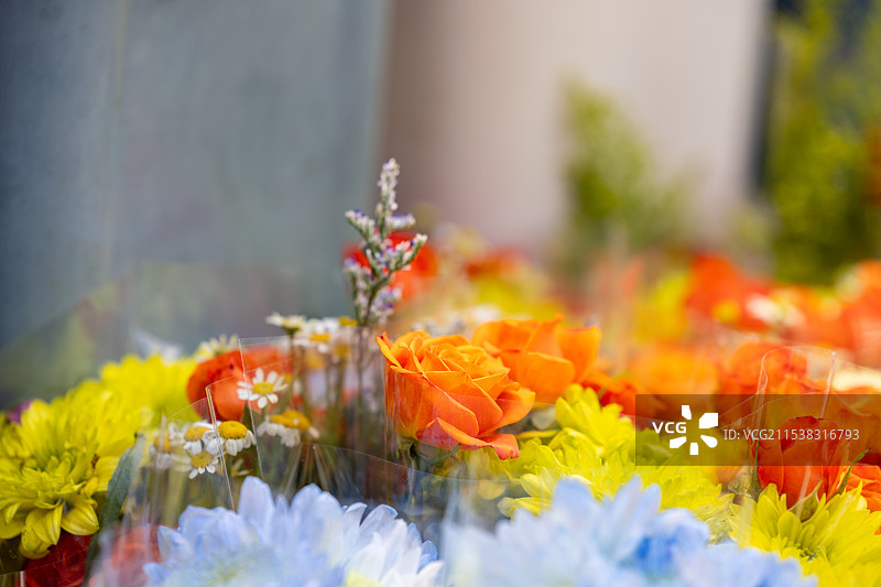 鲜花店里面的漂亮花束图片素材