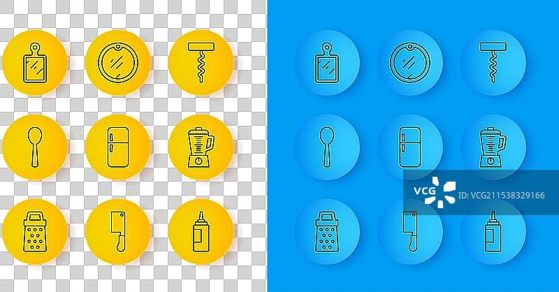 设置线条大勺冰箱调料瓶图片素材