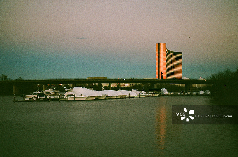 美国马萨诸塞州萨默维尔冬季风景图片素材