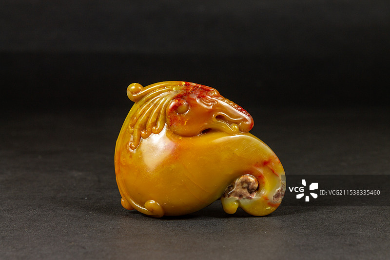 福州寿山石杜林石海马手把件图片素材