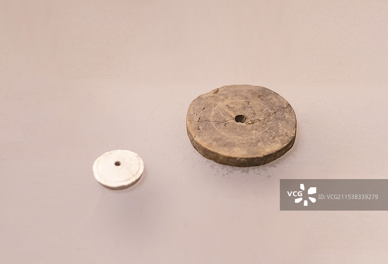 陶纺轮 新石器时代 蒙城尉迟寺遗址 蒙城县文物局图片素材