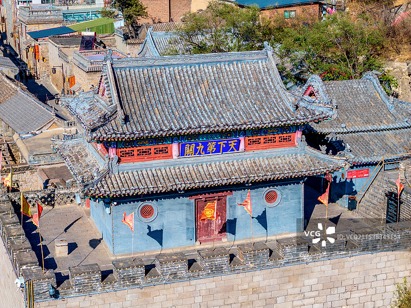 中国山西阳泉平定娘子关关城景区航拍风光图片素材