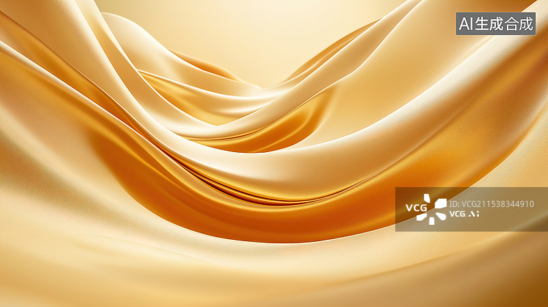 【AI数字艺术】金色丝绸波浪图片素材