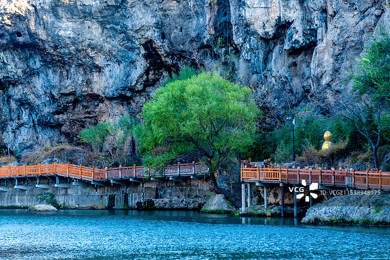 中国山西阳泉平定娘子关平阳湖景区风光图片素材