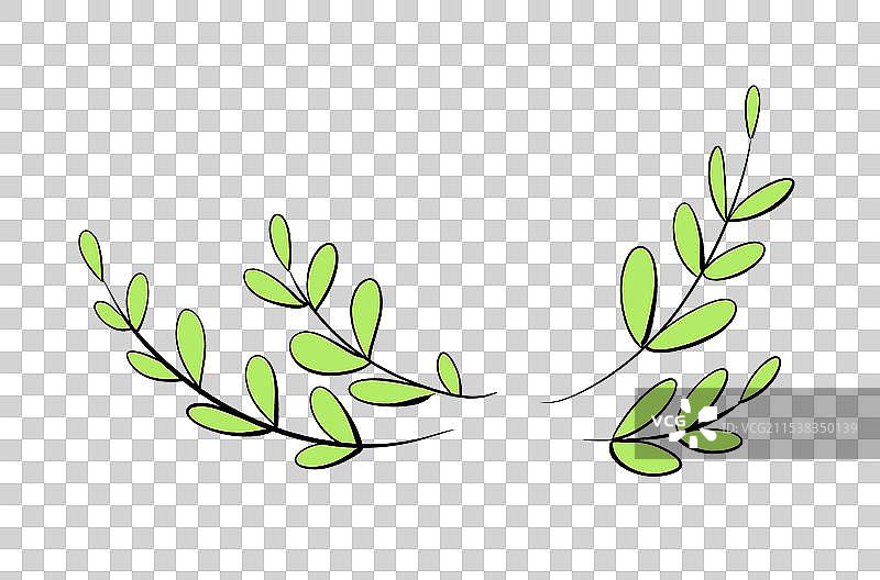 植物草叶子卡通漫画元素图片素材