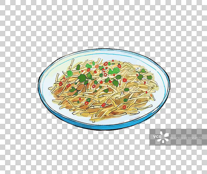 一盘凉拌鱼腥草图片素材