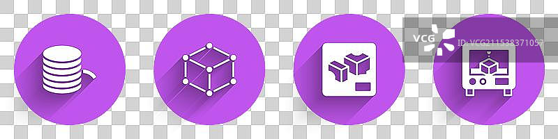 设置3D打印机的耗材，等轴测立方体和图片素材