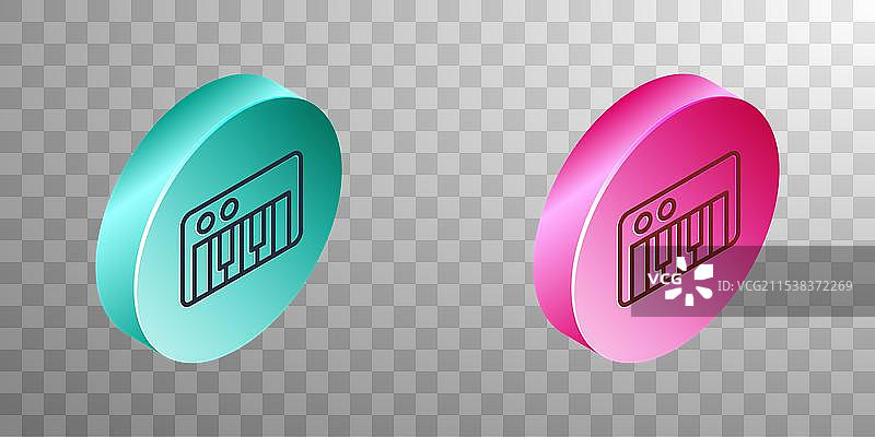 孤立的等距线音乐合成器图标图片素材