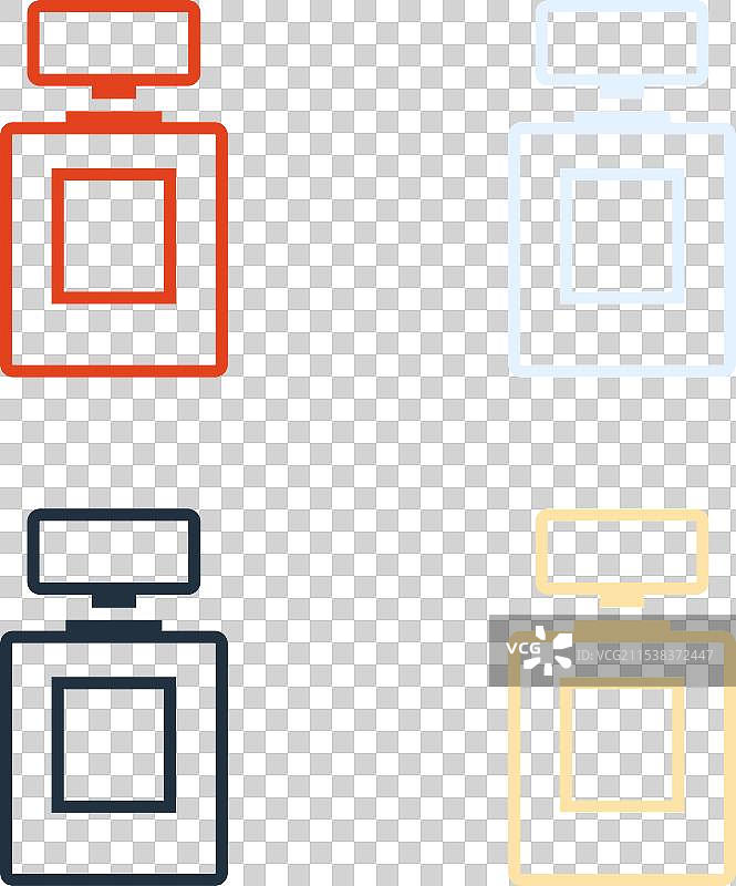 流行艺术风格的香水图标，背景为色彩丰富的设计图片素材