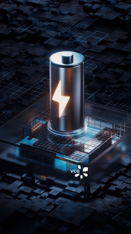 新能源电池与科技感背景三维渲染图片素材